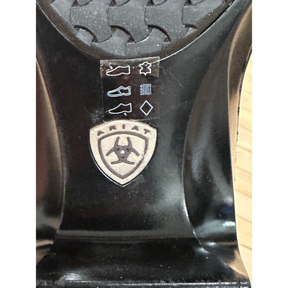 Women's Ariat Kickback Leather Clogs/ Suede Heel Cup Boho Black Size 8B - Picture 12 of 15